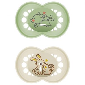 MAM Schnuller Original Pure Silikon uni 'Wolf / Hase' 2er Set 2er Set
